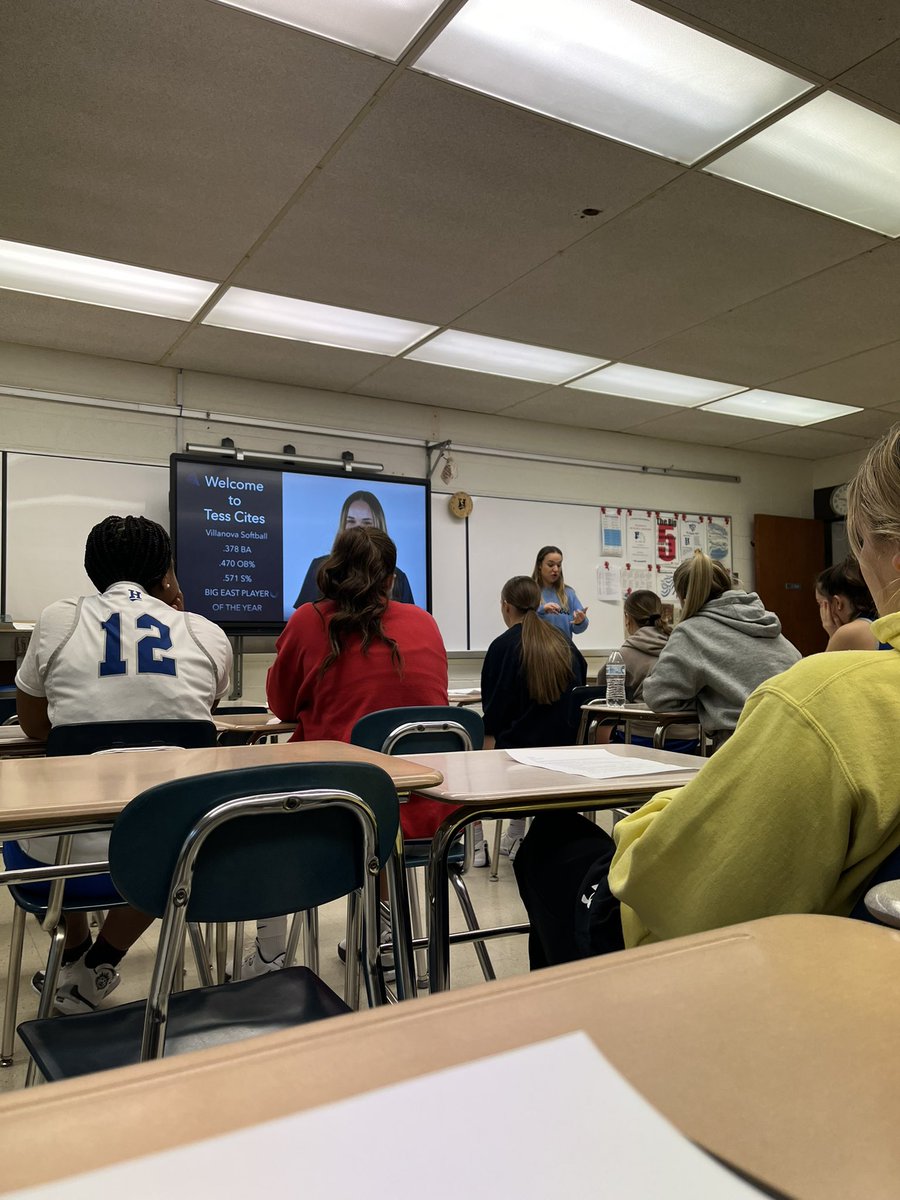 Day 1 of the Horseheads Girls Basketball Leadership Academy!  Raider Alum and reigning Big East Softball Player of the Year <a href="/TcitesTess/">tcites</a> spoke to the girls about leadership, overcoming adversity, and academic/athletic balance! Thank you Tess, Raider Nation is very proud of you!