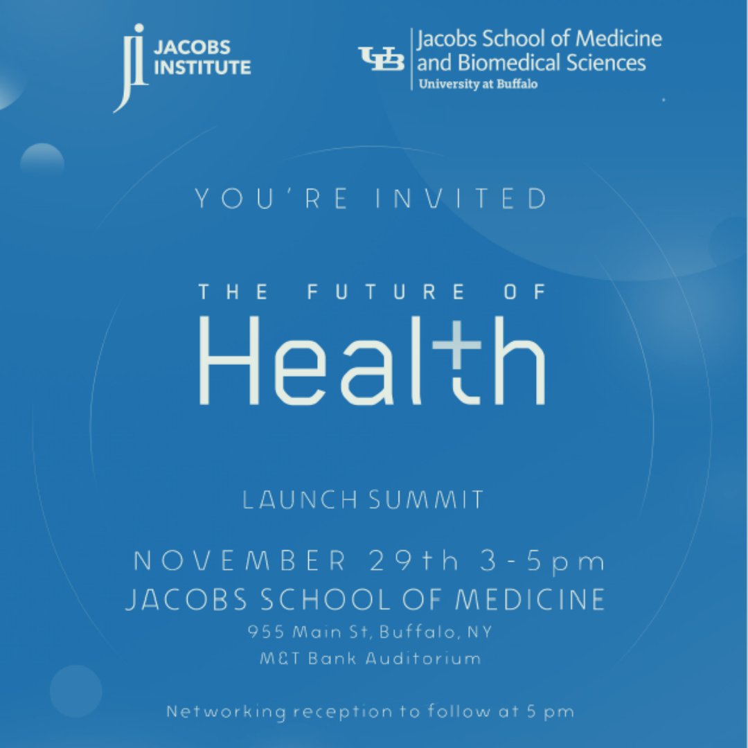 Join us at the Future of Health Launch Summit!

During the in-person & virtual event, we'll present the Future of Health report, covering topics like health equity, emerging technology & the climate health crisis.

💻 ow.ly/9lUJ50QazFE

#ComeInnovateWithUs @jacobs_med_ub