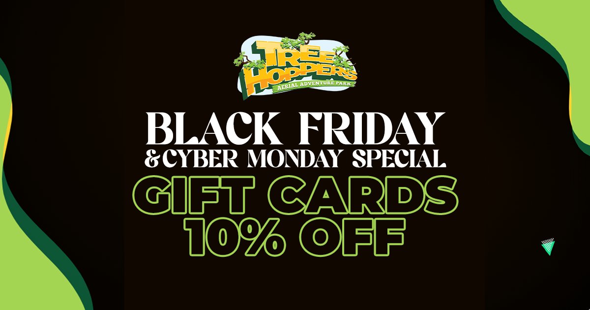 TreeHoppers's tweet image. LIMITED TIME OFFER: 10% OFF GIFT CARDS with promo code THCYBER23🎁This deal ends MONDAY (11/27) 🌳Get your gift card online at: hbit.ly/3L2TYw9

#TreeHoppers #BlackFriday #CyberMonday #Sale #Tampa