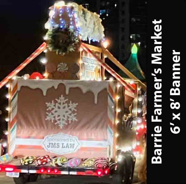 Flashback Friday!  A look back at last weekend’s Santa Clause Parade in Barrie!   We made these banners, which were key elements in float design for both Liftow and @BarrieFarmersMarket!

#FlashbackFriday #FBF #SantaClauseParade #FloatBanners #VinylBanners #CustomSignage