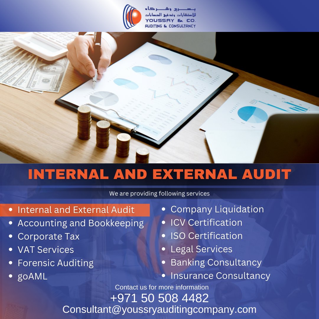 YoussryCompany's tweet photo. Youssry & Co. Auditing & Consultancy conducts both internal audit and external audit to assist the clients in achieving their business goals.
#internalaudit #externalauditing #iso9001 #finance #taxes #cpa #taxes #auditors #smallbusinesstaxes https://t.co/vHnlGXG0yV