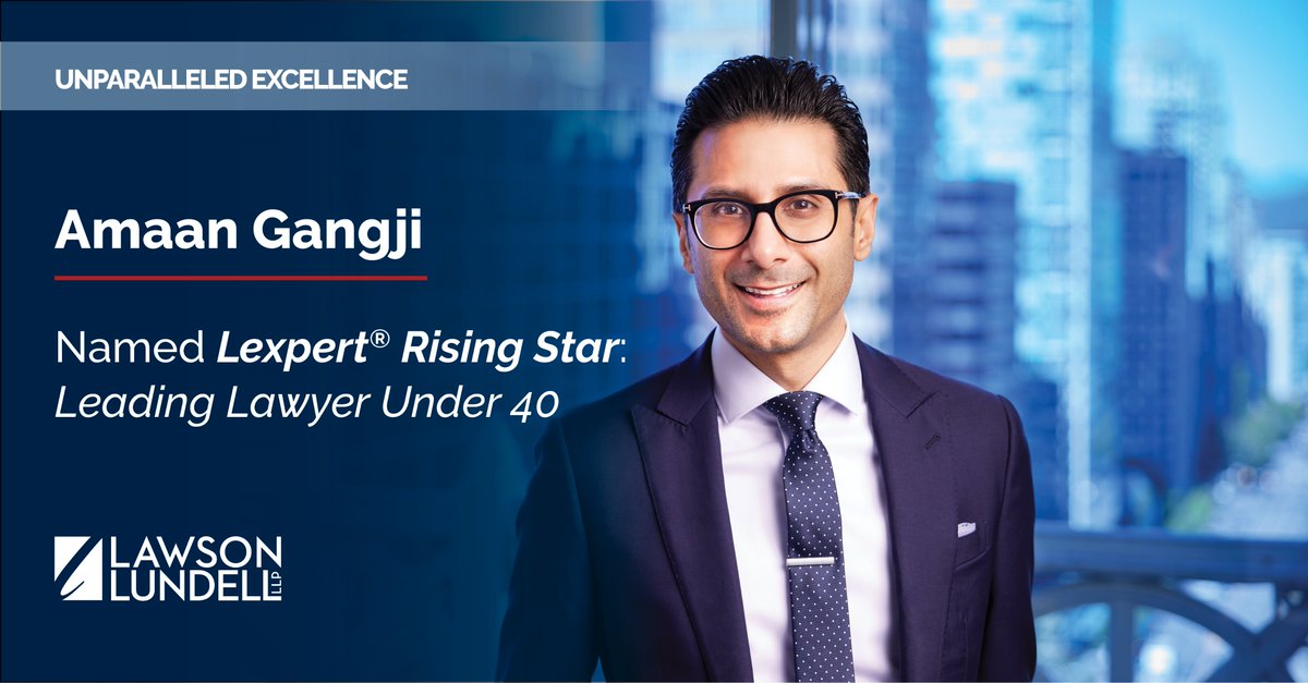 Lawson Lundell is pleased to announce that Amaan Gangji has been named a @Lexpert Rising Star for 2023! Congratulations to Amaan and all the other winners! Learn more here: lawsonlundell.com/newsroom-news-… #LexpertRisingStars