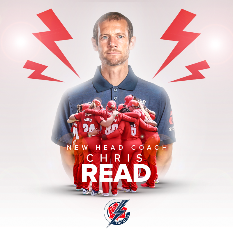 Thundercric's tweet photo. ✍ It's time to introduce our new Head Coach...

 We're delighted to announce the appointment of former Nottinghamshire and England wicketkeeper, Chris Read, on a two-year contract. 

Welcome to Thunder, Chris! 🙌

💥 #BringTheThunder