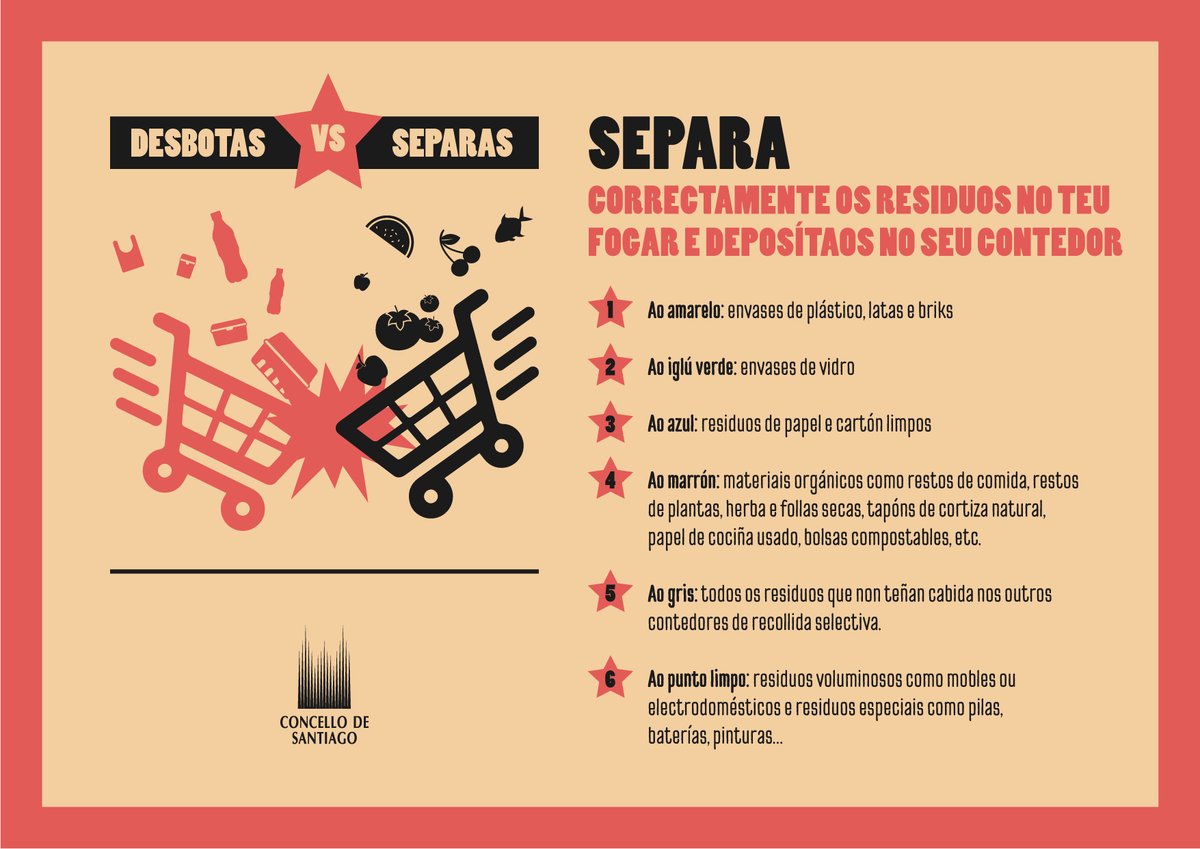 PazodeRaxoi's tweet image. 🗑️Ti es dos que desbotas ou dos que separas?????

♻️Separa correctamente os residuos e deposítaos no contedor correspondente.

🔴O Gran Encontrón. Muda o teu modelo de consumo.🔴

#ogranencontron #compraresponsable #sostibilidade #sobreembalaxe #residuos