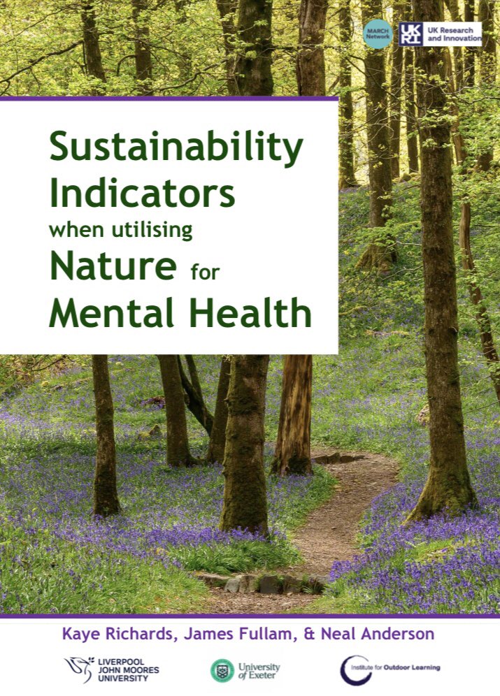 Delighted that our new research informed practice guide tool for developing the use of outdoor and nature settings as a sustainable mental health asset has just been published! @FullamJames @NealAnderson4 @LJMUPsychology @LJMU_IHR Free to download: ljmu.ac.uk/research/centr…