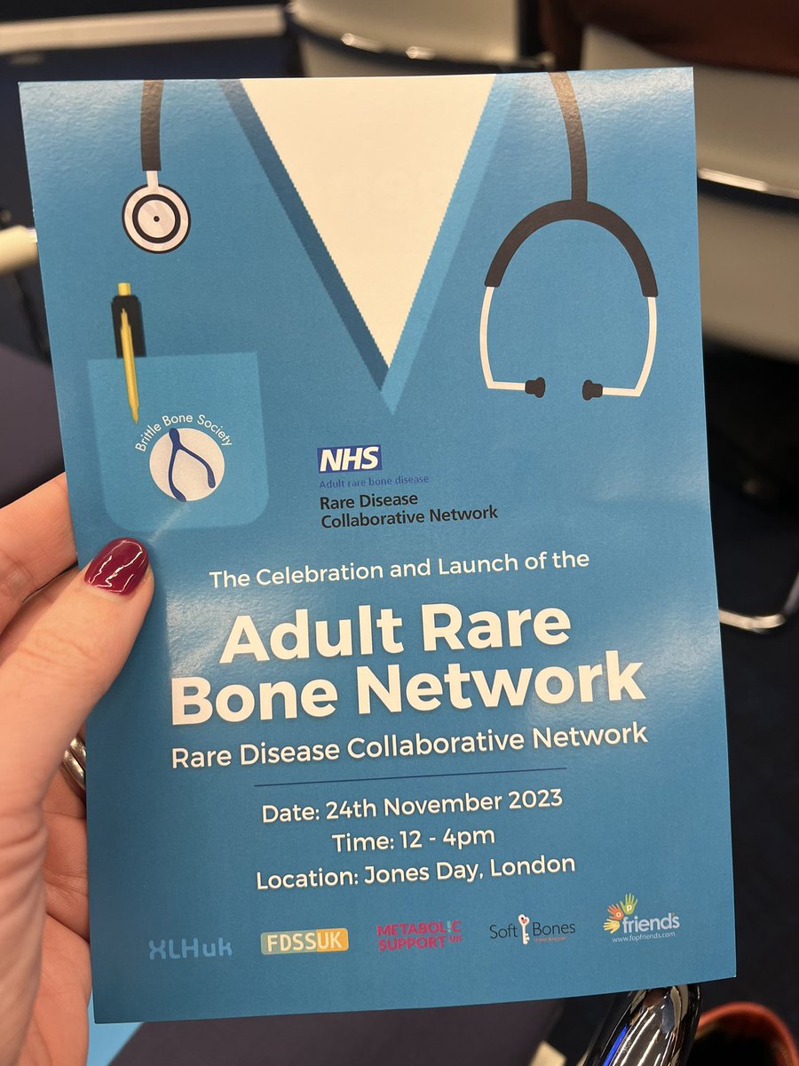 It’s an exciting day! We’re attending the launch of the Adult Rare Bone Network. This is a great step forwards for care for patients with rare bone diseases