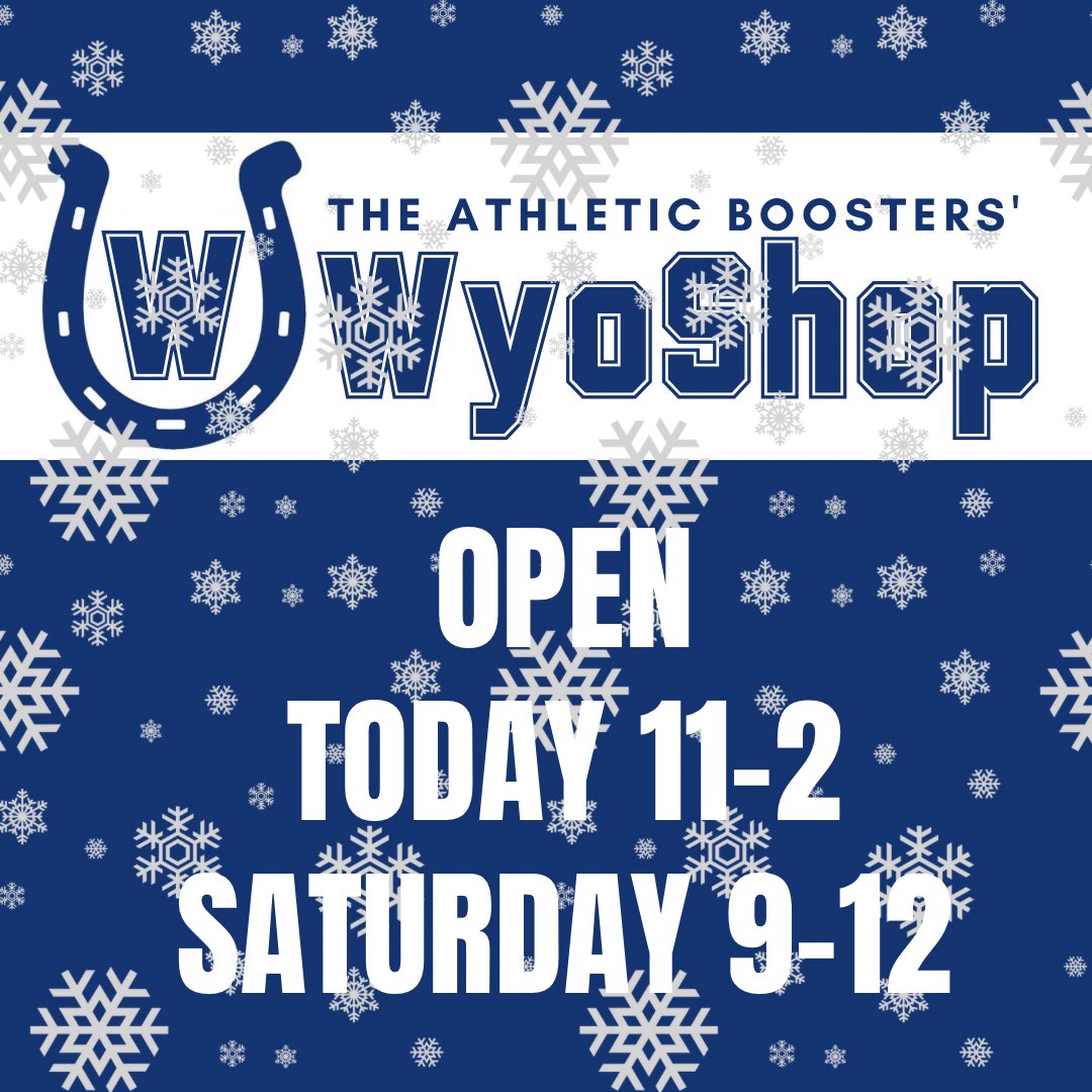 Wyoming Athletic Boosters (@wyoboosters) on Twitter photo OPEN TODAY!
*Holiday Weekend Deals*
Online: wyoshop.org &
In-Store:
420 Springfield Pike, Suite H
(Behind the board office)
New Styles Added!
*NOTE* Open Saturday 9-12 only. (Not until 3 as previously listed)
Additional seasonal hours coming soon. <a href="/WyomingSports/">Wyoming Athletics</a> OPEN TODAY!
*Holiday Weekend Deals*
Online: wyoshop.org &
In-Store:
420 Springfield Pike, Suite H
(Behind the board office)
New Styles Added!
*NOTE* Open Saturday 9-12 only. (Not until 3 as previously listed)
Additional seasonal hours coming soon. <a href="/WyomingSports/">Wyoming Athletics</a>