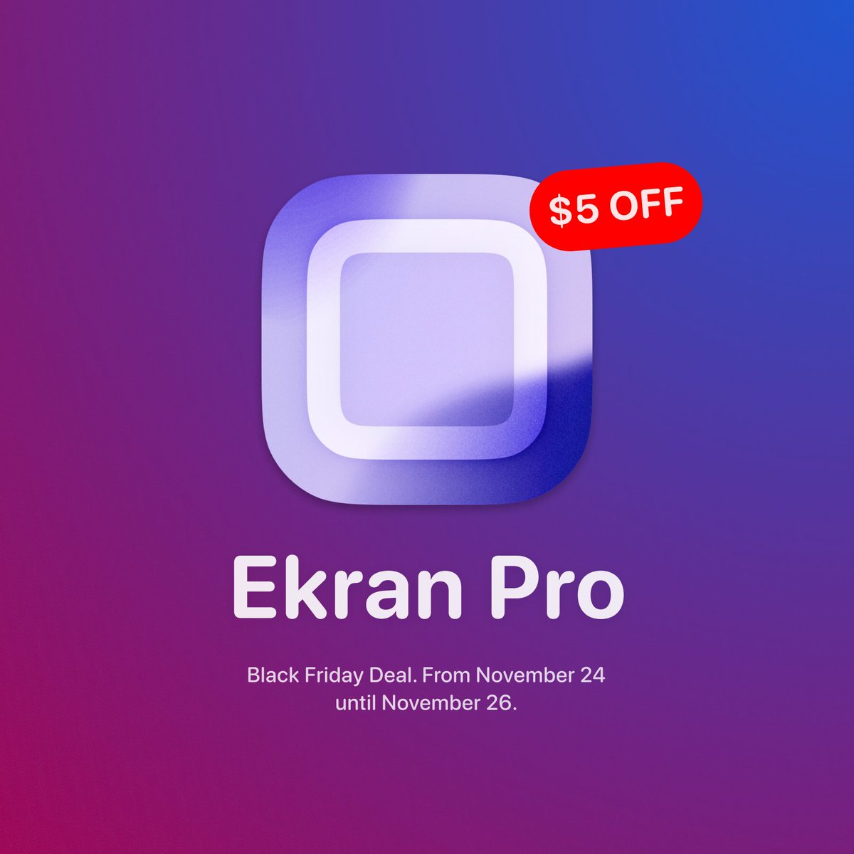 🚀 Big News! 

This Black Friday, get ready for amazing deals on our apps @ArtykulApp & Ekran.

Don't miss out on these exclusive discounts! 💸 

#BlackFriday #AppSale #buildinpublic #AppStore #iOS17 🎉🛍️