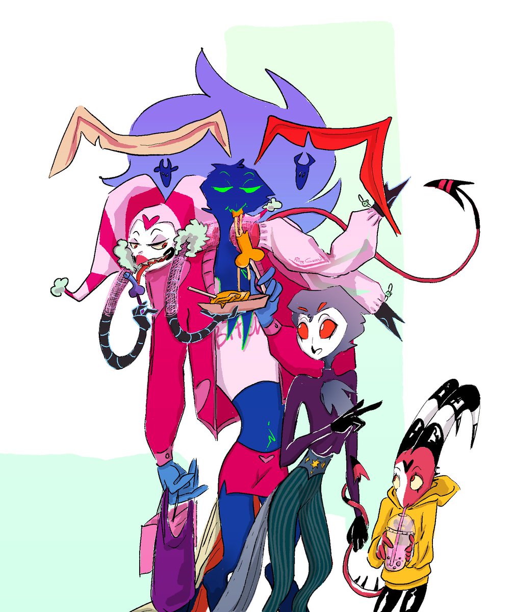 ms_Shamp's tweet photo. Stolitzarozzie coming back...

...coming back from shopping🛍🛍🛍

#Blitzo #HelluvaBoss #Stolas #Asmodeus #FizzaRolli #Ozzie #Stolitz #Fizzarozzie #Stolitzarozzie https://t.co/Hc2aY5MdVv