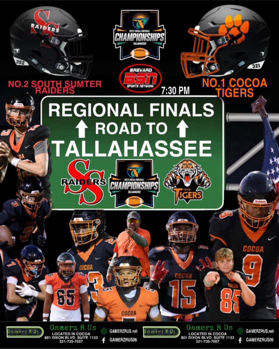 SportsBrevard's tweet image. BSN BROADCAST PREVIEW: @FHSAA 2S REGION 3, NO.2 @SouthSumterFB AT NO.1 @CocoaFootball, 7:30 PM:

Read the full preview here: facebook.com/share/p/FwnWDt…

#fridaynightlights #rep321 #FLHSFOOTBALL