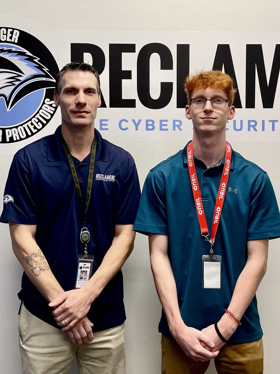 Reclamere's tweet image. Reclamere supports local education! Cole Hunter from Tyrone Area School District joined our Data Security Consulting Team for a day of cybersecurity learning &amp;amp; insights. 

#EducationMatters #CybersecurityLearning #FutureLeaders #LifeatReclamere #OurTeam