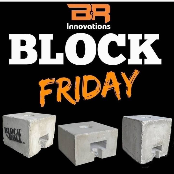 📣 WELCOME to BLOCK FRIDAY 
$50 off  ALL pre-made blocks (350, 500, 700,1750 &amp; 3500lbs) 
🧡 CODE: BlockFriday23
$100 off ALL carts. 
🧡 CODE: RollFriday23
No Min 
Freight not incl
Based on availability
Valid on web orders only
Orders must be placed by 11:59pm EST TONIGHT!