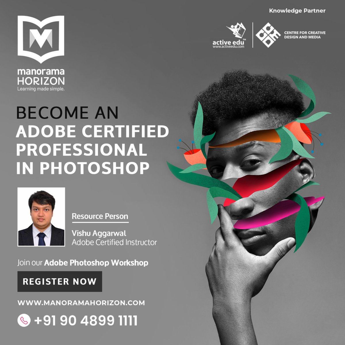 If you join our Adobe Photoshop Workshop, you’ll learn everything you need to know to ace the certification exam and impress your clients with stunning designs.
So what are you waiting for?

Class starts on : 03rd December 2023
Time : 10:30 AM to 12:30 PM IST

call: 90489 91111