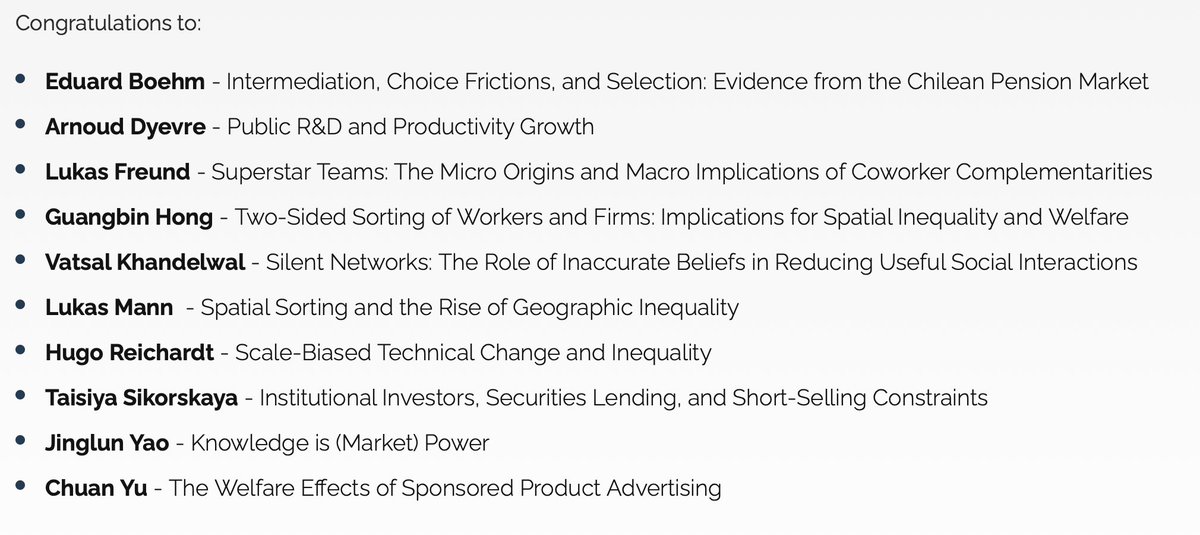 EEA (@eeanews) on Twitter photo <a href="/UniCredit_IT/">UniCredit Italia</a> Foundation has announced winners of 10th edition of its Econ JM Best Paper Award. Huge congrats to Eduard Boehm, Arnoud Dyevre <a href="/_LukasFreund_/">Lukas Freund</a> <a href="/GuangbinHong/">Guangbin Hong</a> <a href="/vatsalecon/">Vatsal Khandelwal</a> <a href="/lukasfmann/">Lukas Mann</a> <a href="/ReichardtHugo/">Hugo Reichardt</a> <a href="/TayaSikorskaya/">Taisiya Sikorskaya</a> <a href="/JinglunYao/">Jinglun Yao</a> & Chuan Yu eeassoc.org/news/winners-u… <a href="/UniCredit_IT/">UniCredit Italia</a> Foundation has announced winners of 10th edition of its Econ JM Best Paper Award. Huge congrats to Eduard Boehm, Arnoud Dyevre <a href="/_LukasFreund_/">Lukas Freund</a> <a href="/GuangbinHong/">Guangbin Hong</a> <a href="/vatsalecon/">Vatsal Khandelwal</a> <a href="/lukasfmann/">Lukas Mann</a> <a href="/ReichardtHugo/">Hugo Reichardt</a> <a href="/TayaSikorskaya/">Taisiya Sikorskaya</a> <a href="/JinglunYao/">Jinglun Yao</a> & Chuan Yu eeassoc.org/news/winners-u…