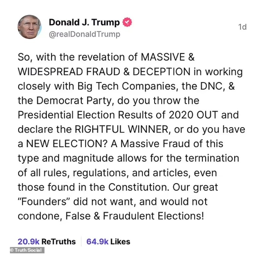 connerwilliamsx's tweet photo. Never Forget... Trump wanted to "terminate the constitution". This is when he let his true facist intentions come out. #TrumpFacist https://t.co/K2usXl9DgX