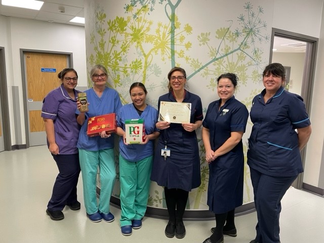 #FeelGoodFriday - Matron Helen Odedra and the Theatres Tissue Viability Links have been given a special recognition award from the TV team for all their continued work. The TV team have also nominated the CSU for the Time to Shine Awards for their commitment to TV.Amazing Work.
