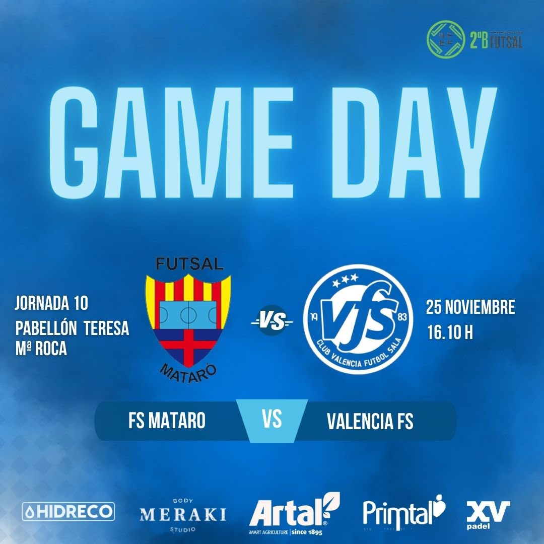 2ªB || ⚪️🔵

El equipo de Pepe viaja este sábado a Mataró para afrontar la jornada 10.

📝 Jornada 10
🆚 @futsalmataro 
📆 25 de noviembre
⏰ 16:10 horas
🏟️ Pabellón Teresa Mª Roca
📺 YouTube de Mataró