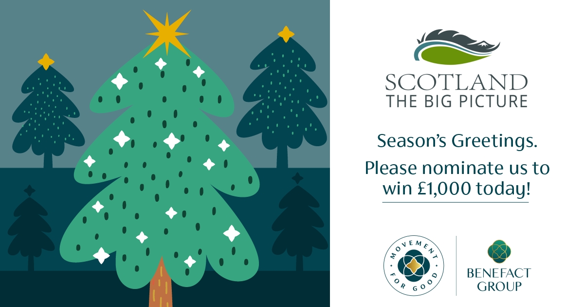 Will you nominate us in the Benefact Group's 12 Days of Giving draw? 🎁 You can help towards action for #rewilding in Scotland by nominating us for an award of £1,000. You can do so here: bit.ly/40CzNvc Thank you for your support!