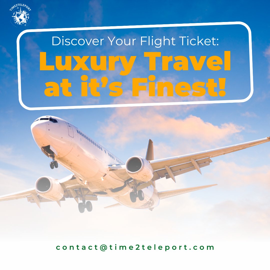 Fly like you've never flown before! 🚀 Discover your flight ticket and unlock the epitome of luxury travel.

Follow @time2teleport to Explore More

#Time2teleport #LuxuryTravel #FlightGoals #BookNowFlyInStyle #DiscoverYourFlight #LuxuryAdventure #BookNowTravelLater #LuxuryFlight