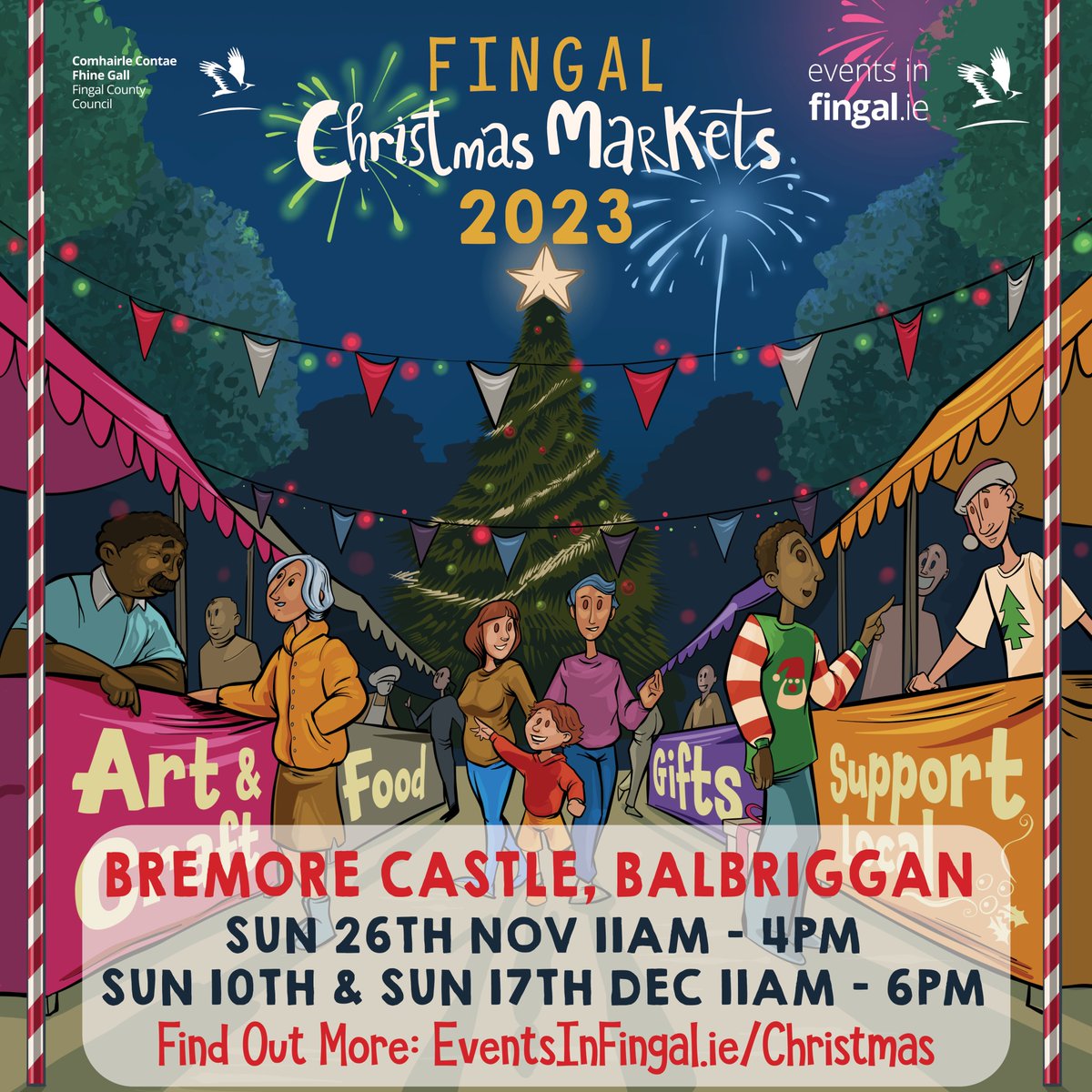 Get into the festive spirit at Fingal Christmas Markets! 🎄

Experience enchanting stalls, delightful aromas, and historic Bremore Castle.

Save these dates: Nov 26, Dec 10, Dec 17. Don't miss out! 🎄🏰

#FingalChristmasMarkets