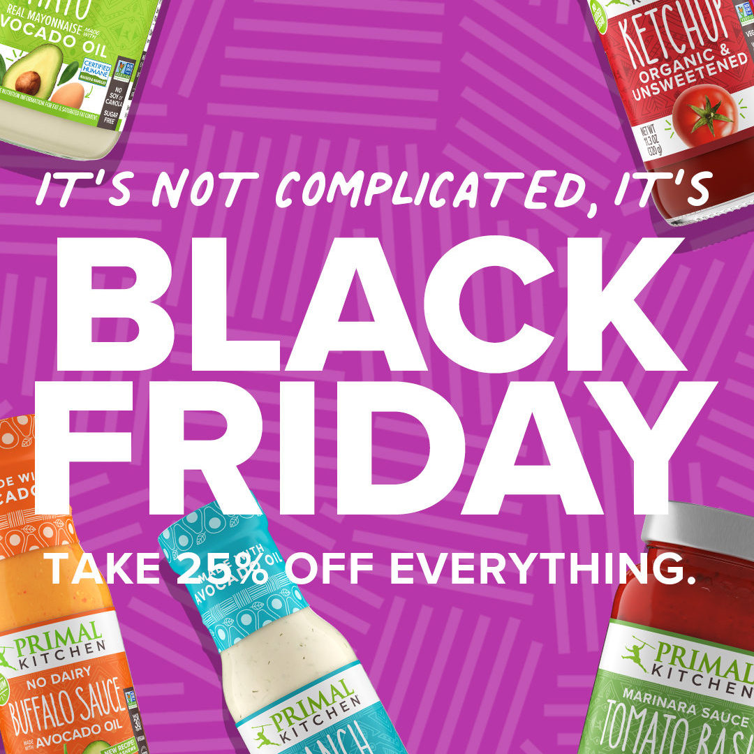 primalblueprint's tweet photo. It’s not complicated, it’s Black Friday. Grab 25% off SITE-WIDE, happening now!🎁

NO promo code needed! https://t.co/Luh6FC67Rx https://t.co/cOG0J2boYZ