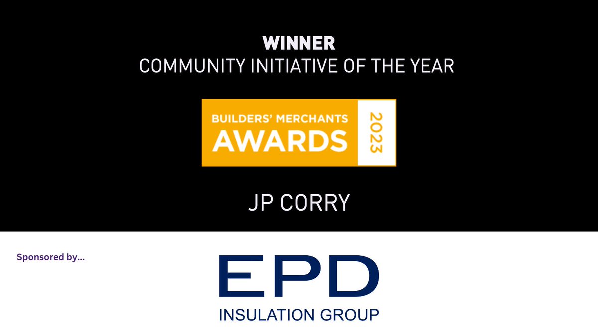 Congratulations @JPCorry_Ireland, winners of the Community Initiative of the Year award at today's #BMAwards. Sponsored by @epdinsulation #BMAwards23