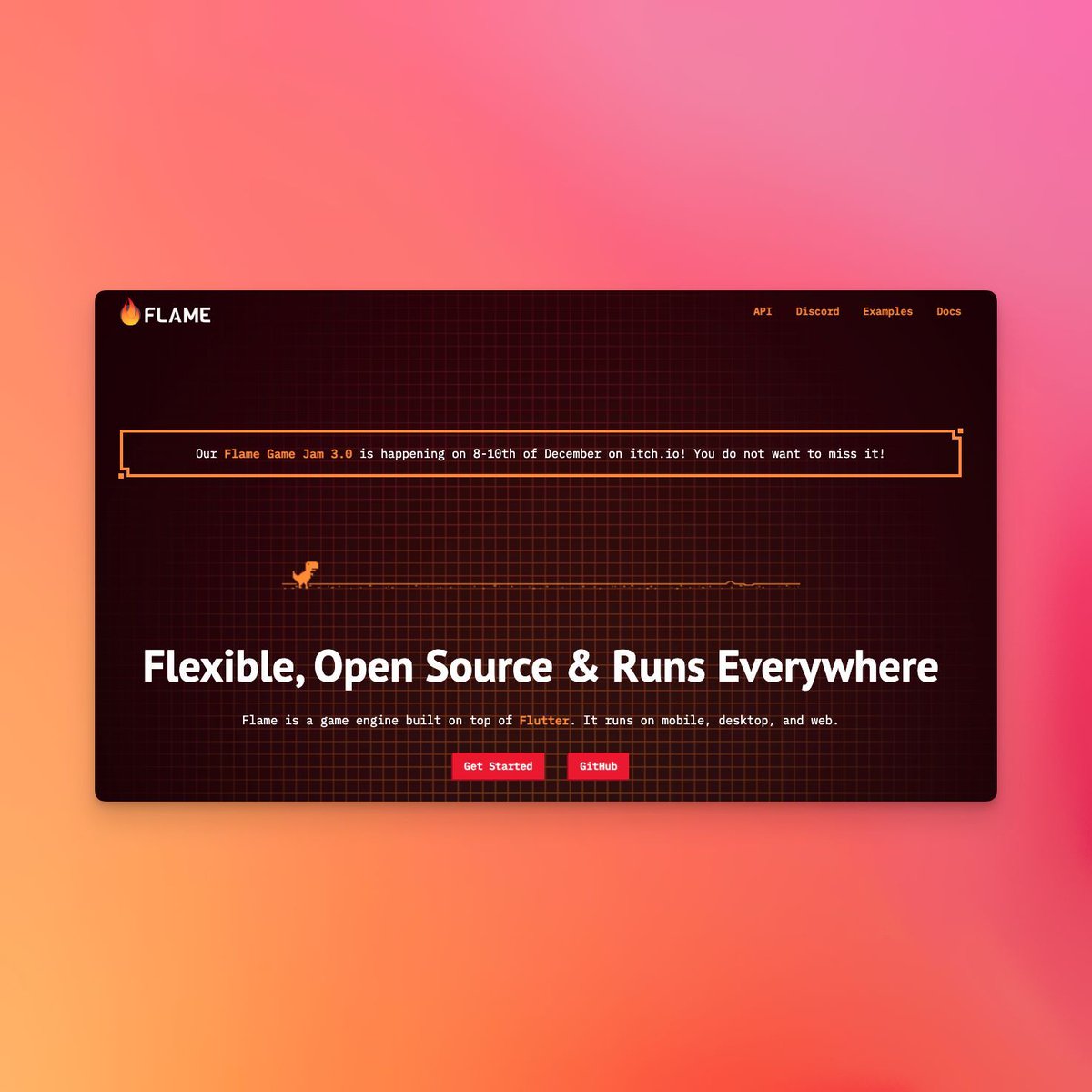 With Flutter you can also develop games. How? Using Flame 🔥 a game engine built on top of Flutter 💙 It runs on mobile, desktop, and web.

This could be an upcoming side project 🤫 🫣