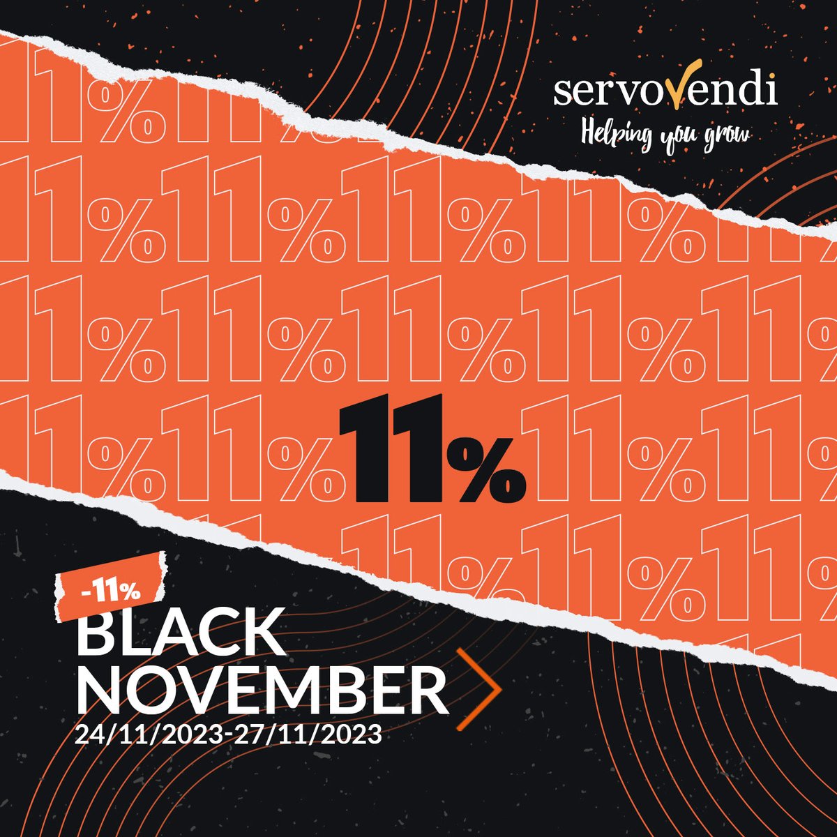 Se va acabando el #blacknovember, pero no los descuentos. Ahora el remate final -11% en TODO y Envío Gratis hasta en lunes en todo el catálogo de #servovendi, ¡¡Sí, has leído bien!! 11% de descuento más envío gratis. 
servovendi.com/es/