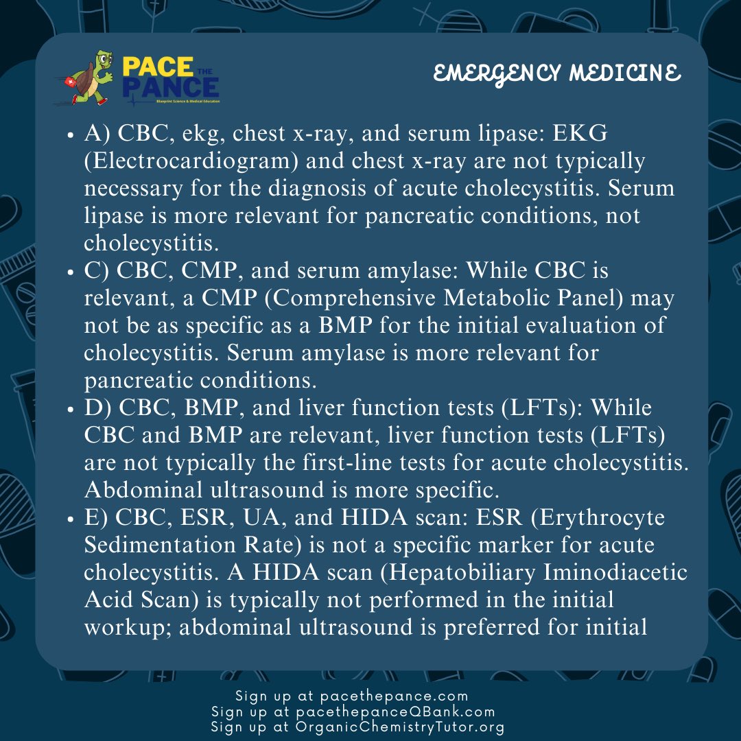 PaceThePance's tweet photo. 😓🤮 what’s your go-to order set for acute chole work up? 📈✅ My website has free practice questions for your EORs and board exams #pance #PANRE #prepa  
#pastudentlife #pastudent #paschool  #physicianassistant  
#PhysicianAssociate #vlog #trending #PhysicianAssistantStudent https://t.co/uU6dNnzEb9