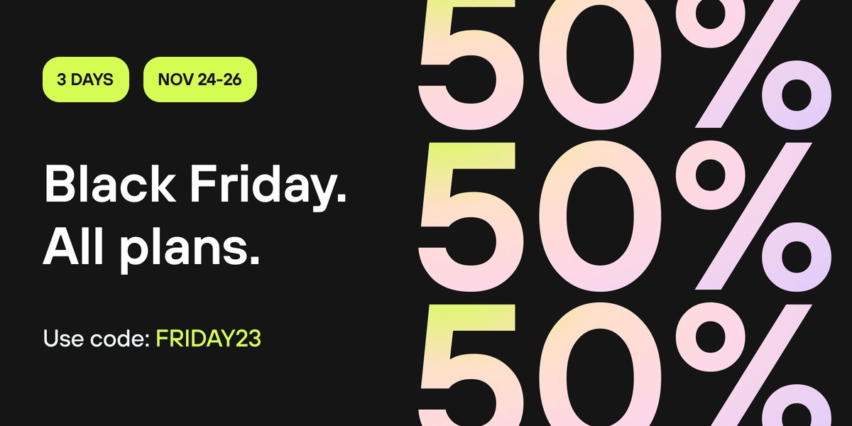 Black Friday Magic is here 🖤

Get any Meiro plan at 50% off for 3 days only.
Use the promo code FRIDAY23 at checkout → meiro.cc ✨