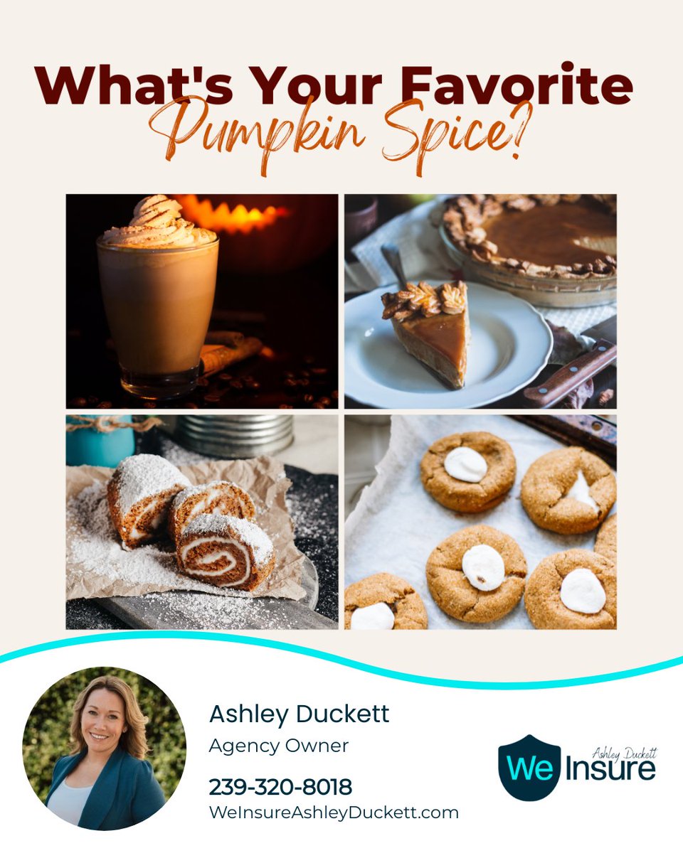 'Tis the season for all things Pumpkin Spice. What's your favorite pumpkin spice-flavored item: lattes, pie, pumpkin roll, or cookies?

#pumpkin #pumpkinspice #pumpkinspicelatte #psl #fallflavors