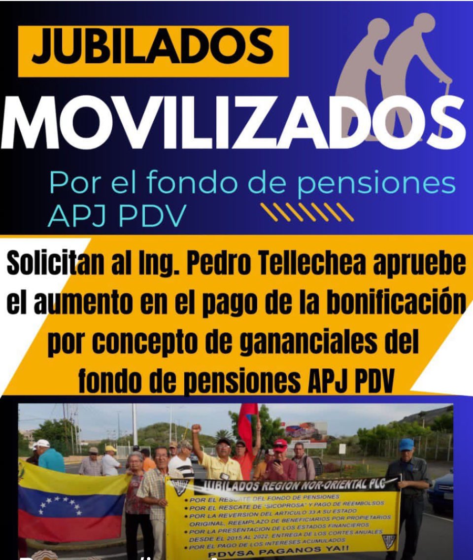 MoraMarx's tweet photo. @TellecheaRuiz cuando inició como pdte. de @PDVSA generó una espiral de promesas de las que con el pasar del tiempo se olvidó. Entretanto los jubilados y sobrevivientes seguimos padeciendo del incumplimiento del aumento en el pago por concepto de gananciales del FDP @eldiario https://t.co/b3T44KUC7u