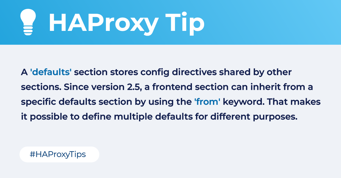 HAProxy's tweet photo. Configurations can be painless.
#HAProxyTips https://t.co/eoCf4WbiUO