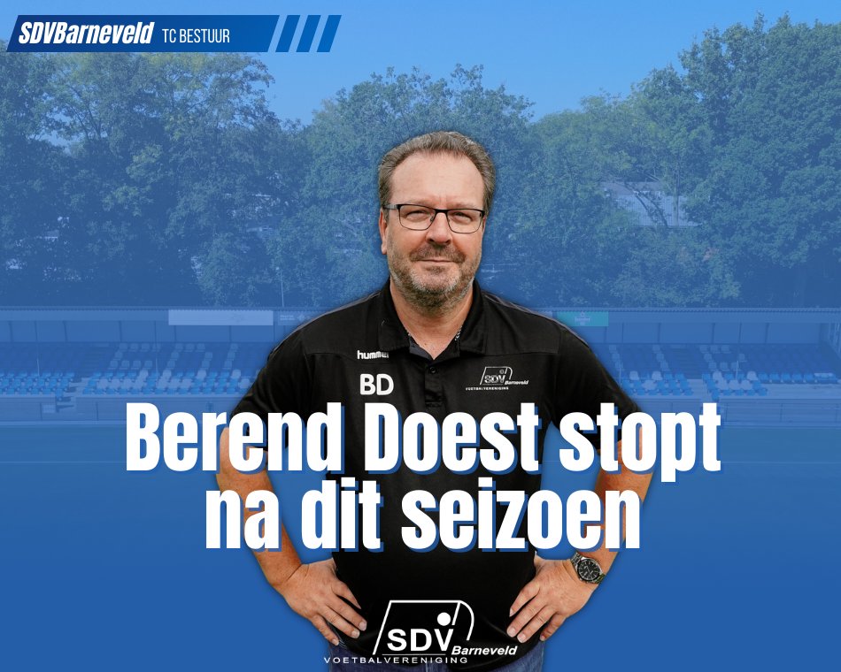 SDVBarneveld's tweet photo. @SDV_Barneveld TC Bestuur:
Berend Doest stopt na dit seizoen. 
Gisteravond heeft Berend Doest, teammanager A-selectie,
aangegeven dat hij na dit seizoen stopt als teammanager.
Berend is al bijna 20 (!) jaar teammanager van de A-selectie
https://t.co/oMBSt7SfGq https://t.co/Hag76WKfPc