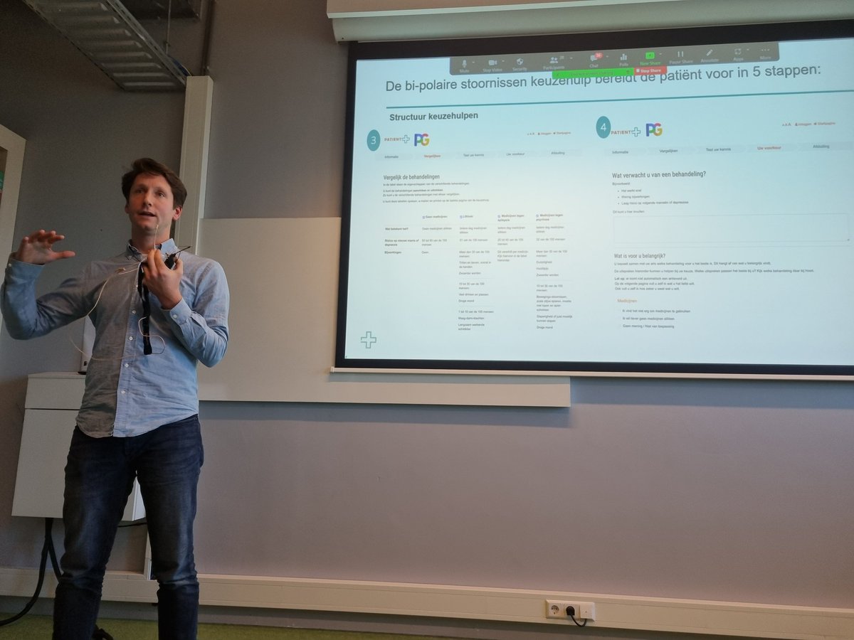 Michiel Hageman presents a decision aid for bipolar disorders with positive results in terms of patiënt participation <a href="/ACHC_UvA_/">ACHC</a> <a href="/MH4AllProject/">MHealth4all</a>
