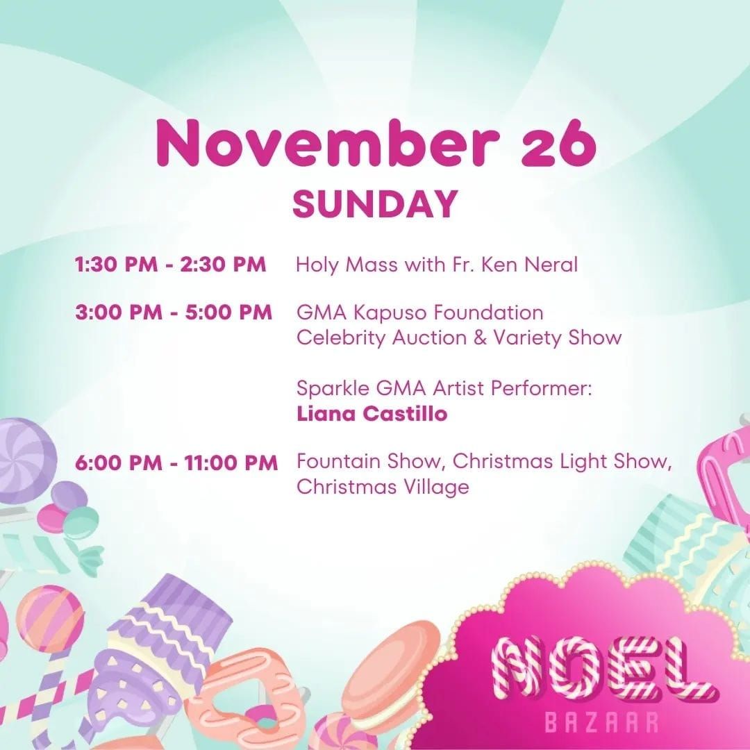Hooray, it's the weekend all over again! 🥳

 Watch out for Liana Castillo at the Crystal Pavilion, Okada Manila for some holiday shopping fun + a whole lot of exciting activities for the entire family. 

See you at #NoelBazaar2023! ✨🎄