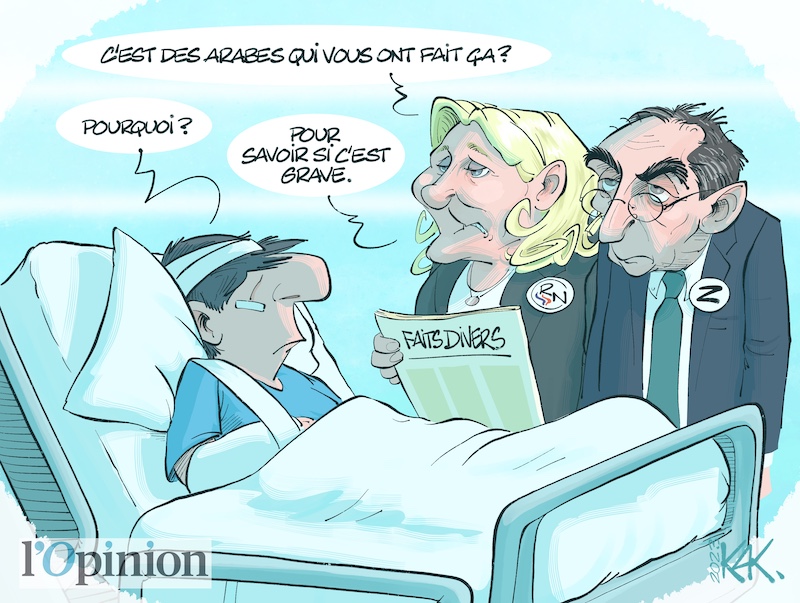 #DessinDePresse Violence et opportunisme #Crepol C'est dans @lopinion_fr sur un article 'Ces faits divers qui coupent la France en deux' de @Nina__Jacks @A_Oberdorff & @Chr_Ollivier à lire ici : lopinion.fr/politique/ces-…