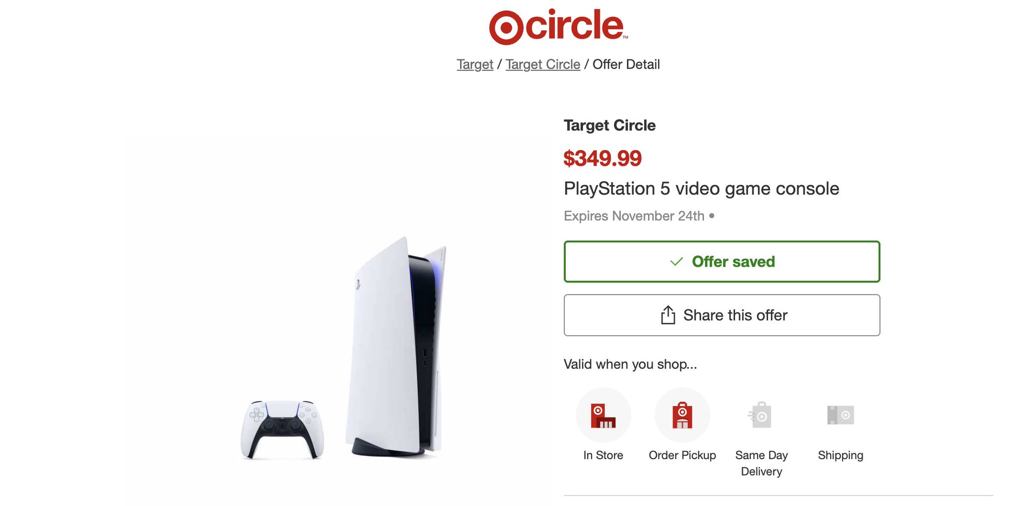 Get PlayStation 5 for Just $350 With Target's 'Circle Deal' For the Black  Friday Sale! - EssentiallySports