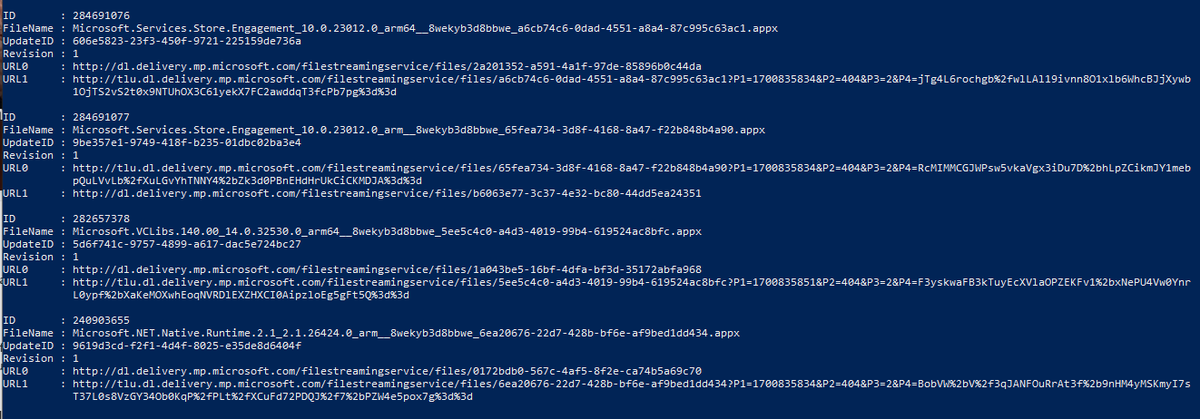 M_Cedervall's tweet photo. I think I just found a way of getting the links with no 3rd party involved. :D

#SCCM #ConfigMgr #MEMCM #AppX #Intune #WeAreOnevinn https://t.co/mgdwBsvmcd