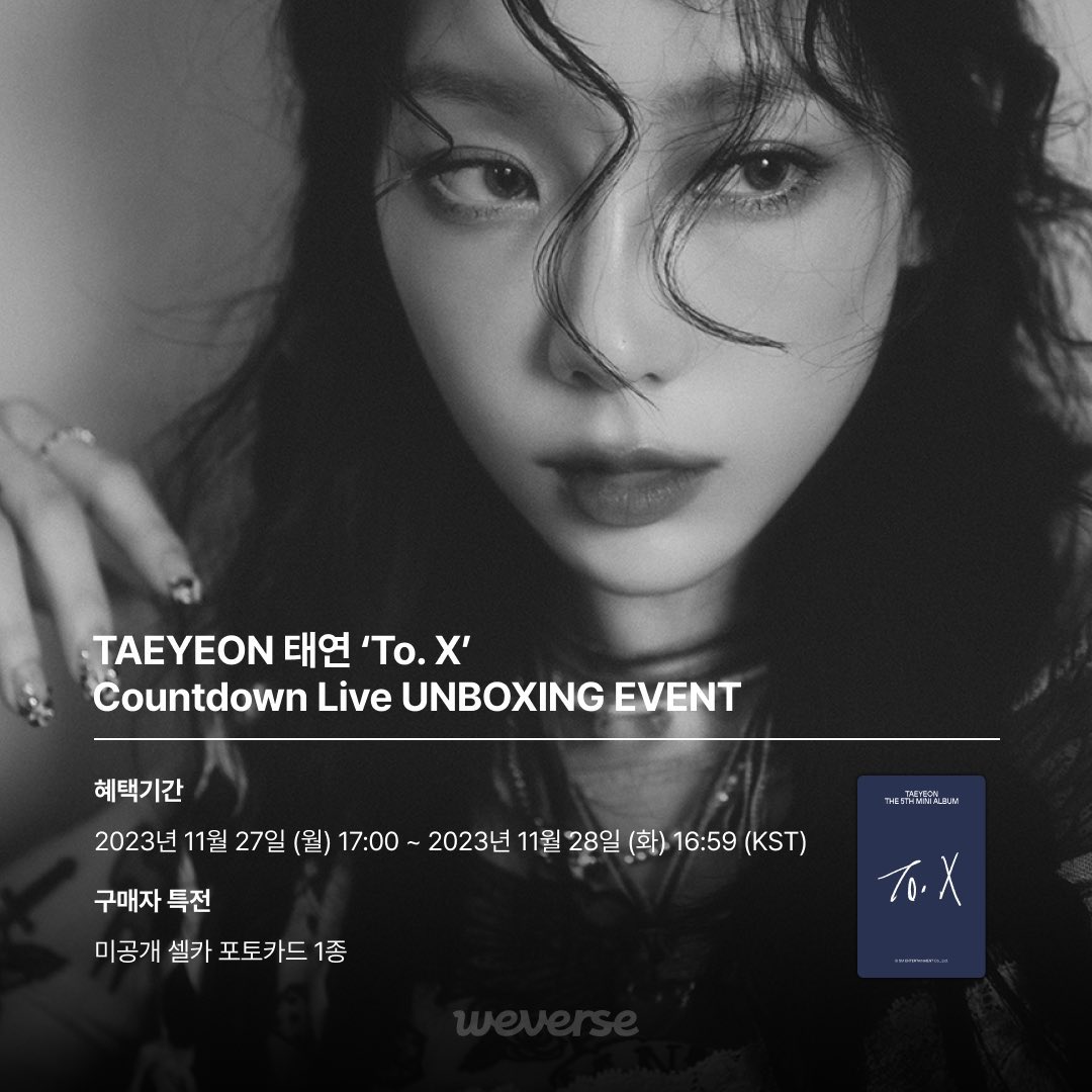 ummia00's tweet photo. [🇲🇾]TAEYEON : TO.X HOTTRACKS/WEVERSE POB 
 
📍 Album + Hottracks POB 
📎To - RM77.50 
📎X - RM77.50 
📎Myself - RM119 
📎DP - RM55 
 
📍Album + WV POB 
📎To - RM71 
📎X - RM71 
📎Myself - RM113 
📎DP - RM48.50

https://t.co/nykyK0x98i
#pasarsnsd #pasartaeyeon #TAEYEONToX https://t.co/91IN9pogNo