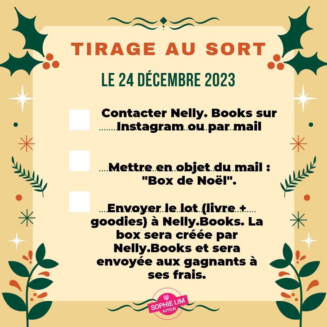 #JeudiAutoedition J'ai été contactée par une chroniqueuse qui souhaite mettre en avant les auteurs sur sa page #Instagram Elle veut créer des box de Noël qui contiendront les livres et les goodies des volontaires. Plus d'infos ⬇️

✉️ nelly.books@hotmail.com