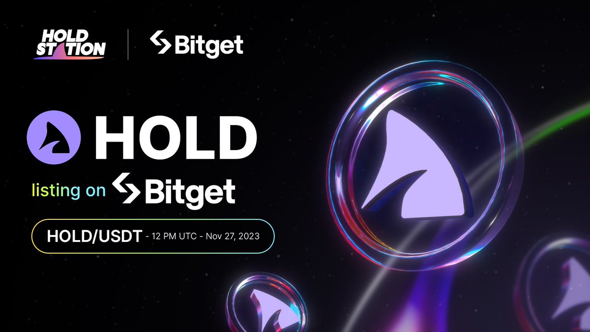 HoldstationW's tweet image. 📢 $HOLD will be listed on @Bitgetglobal!

🔄 Pair: HOLD/USDT
📅 12:00 PM UTC on November 27, 2023