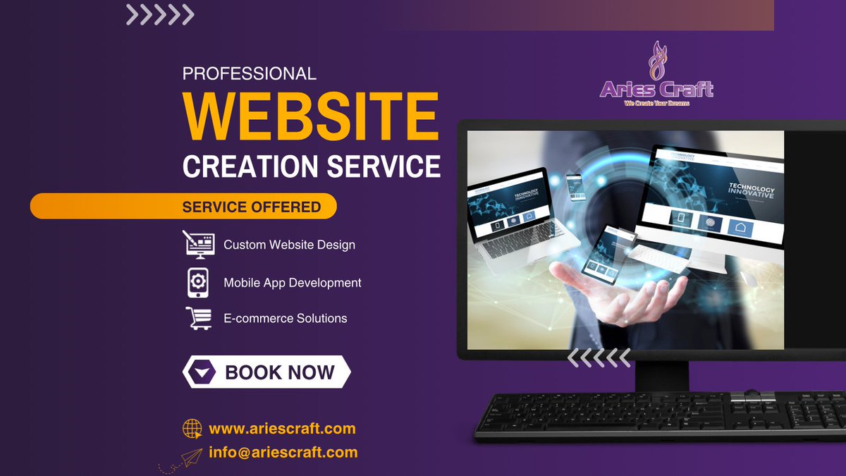 AriesCraft's tweet photo. Unlock the potential of your online presence with our professional website development services! Elevate your brand, engage your audience, and drive results. Connect with us for a website that stands out.

Contact us: https://t.co/1D7c174AM9
info@ariescraft.com
#AriesCraft https://t.co/EhXFw3TyGb
