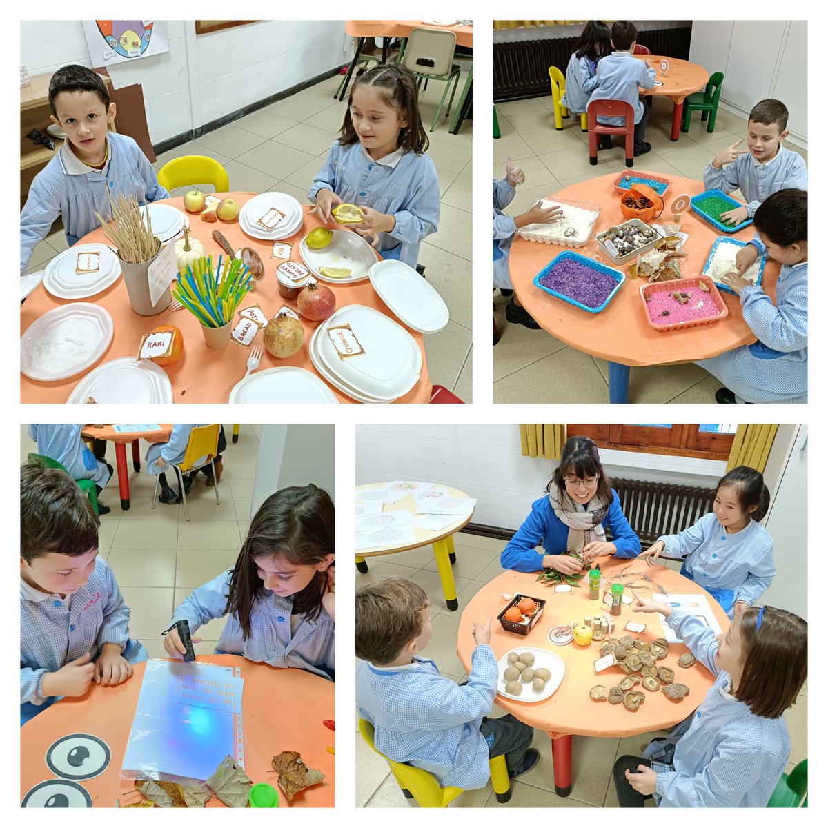 MilagrosaOviedo's tweet photo. Cuando unimos inglés, el otoño y la estimulación sensorial salen actividades tan bonitas como ésta. Los alumnos de 1° celebran Thanksgiving y estimulan sus sentidos en diferentes rincones preparados para ello. #estimulacionsensorial #teachingenglish #doandlearn https://t.co/zLP2cVqWBX