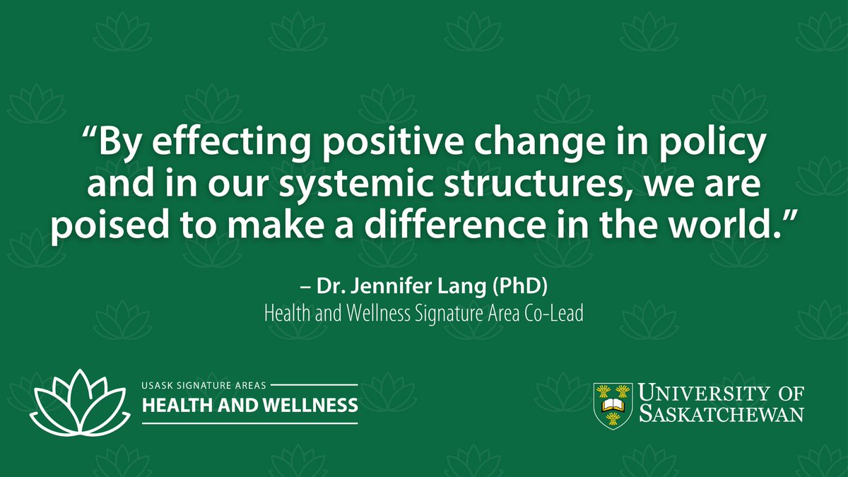Drs. Jennifer Lang (PhD) and John Gordon (PhD) are the leads of the Health and Wellness Signature Area of Research at @USask Learn more about the priorities of this Signature Area at: research.usask.ca/about/signatur… #USaskResearch | #BeWhatTheWorldNeeds