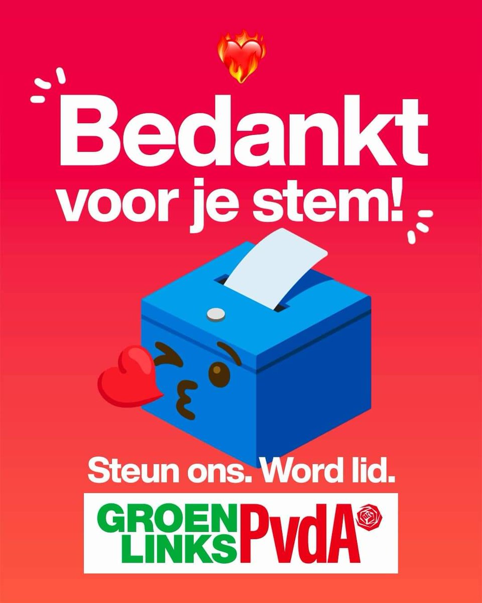 Bedankt voor je stem. We zijn gegroeid. Tegelijkertijd heeft rechts gewonnen. We zetten de strijd voor een sociaal en groen Nederland voort. Steun ons en word lid van onze beweging!

▶️pvda.nl/word-lid/