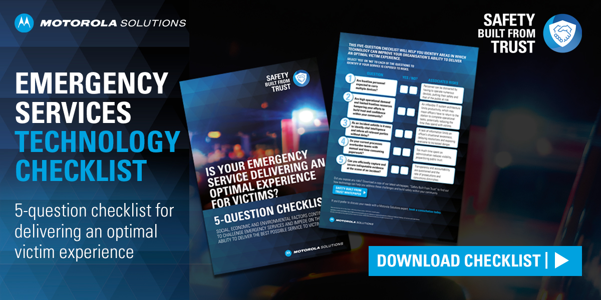 Is your emergency service delivering an optimal experience for victims? Download and answer our 2-minute checklist to determine if inefficient technology is exposing victims to risks, and discover the solutions to help you manage them. bit.ly/3MiMm96