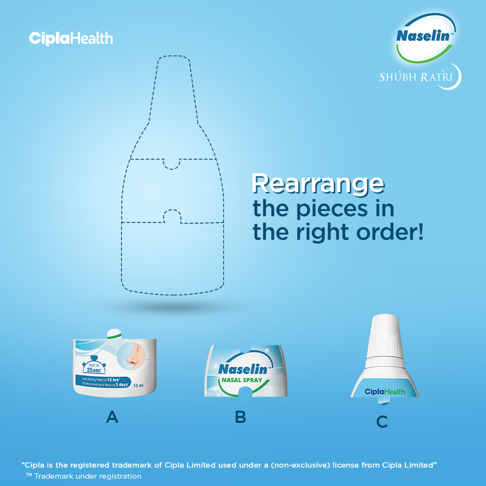 Can you guess the right order? Comment down below and let us know! #CiplaHealth #Naselin #Blockednose #Sleep #ShubhRatri #NasalSpray