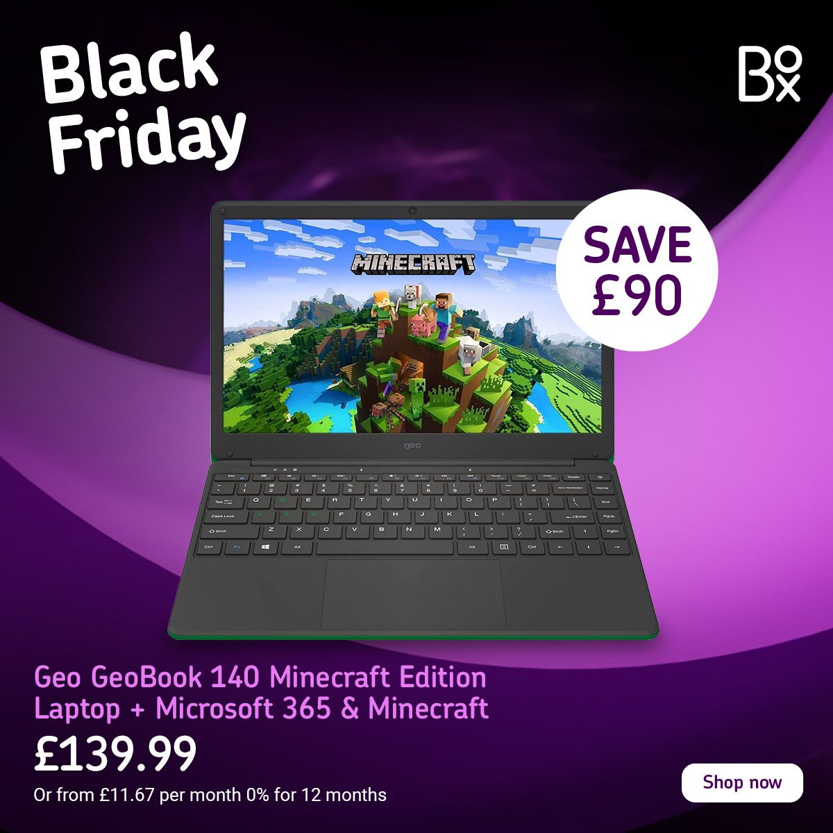 The ideal present for young learners 📒 and gamers 🎮️ this Black Friday🔥 ✅ 14' Display ✅ Minecraft Included ✅ Microsoft 365 Subscription Included (Word, Excel, PowerPoint) ✅ Minecraft Stickers Included Get it while stocks last 👇️ box.co.uk/GE334-Geo-GeoB…