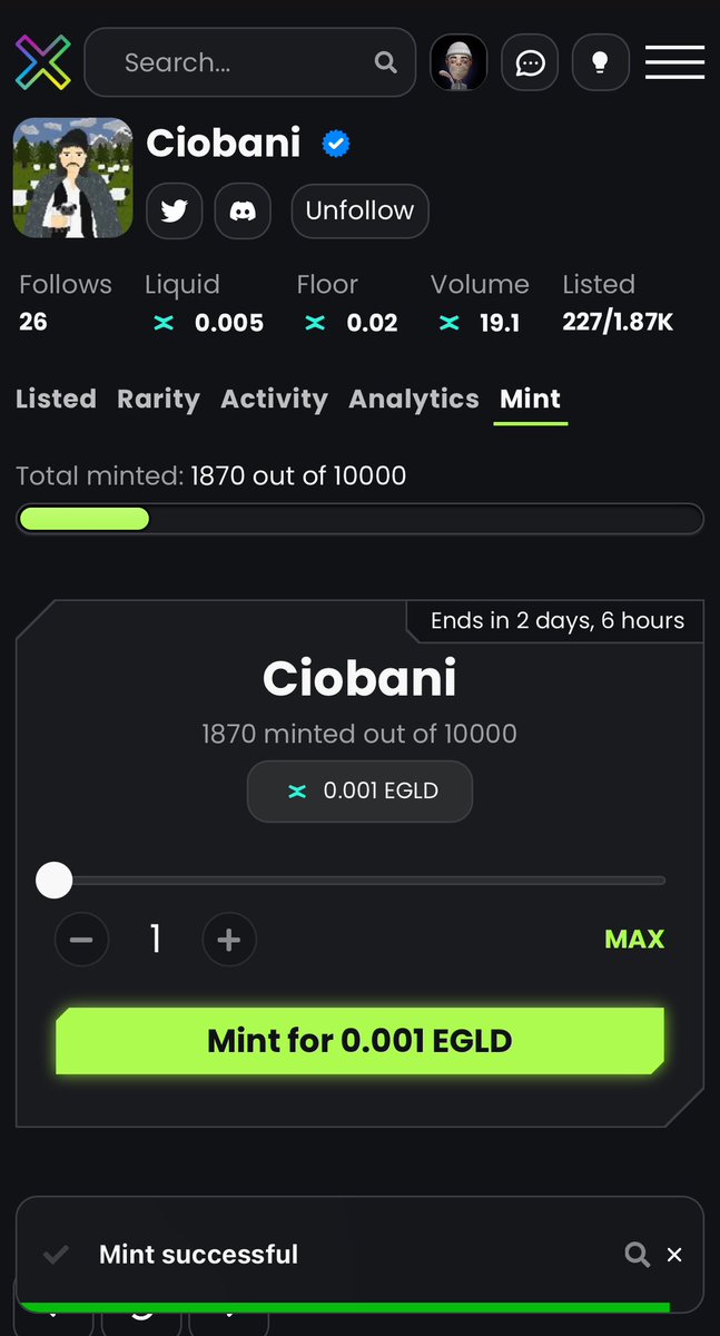 Ar fi frumos sa reusim sa mintam toata colectia. #romani adunati-va! Pretul de astazi 0.001 egld. O nimica toata dupa zecile de egld castigati din $HTM. 

Pe 1 decembrie, ziua nationala a Romaniei avem colectia intreaga!